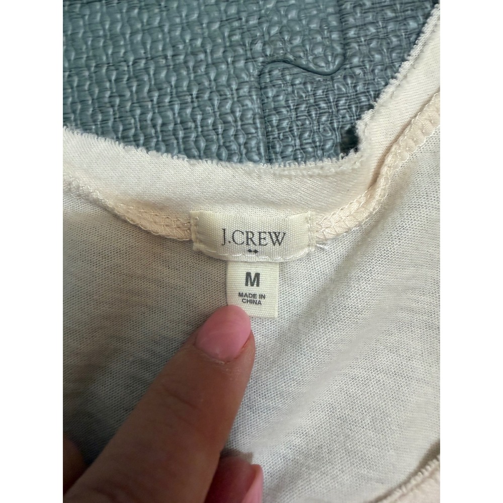 J.Crew Cream Sequin Front Cotton Tank Top Scoop Neck Sleeveless Womens M - Picture 2 of 6